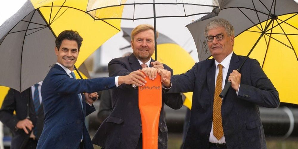 Koning Willem-Alexander en minister Rob Jetten starten bouw landelijk waterstofnetwerk
